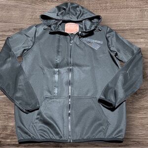Reason Black Hooded Running Jacket